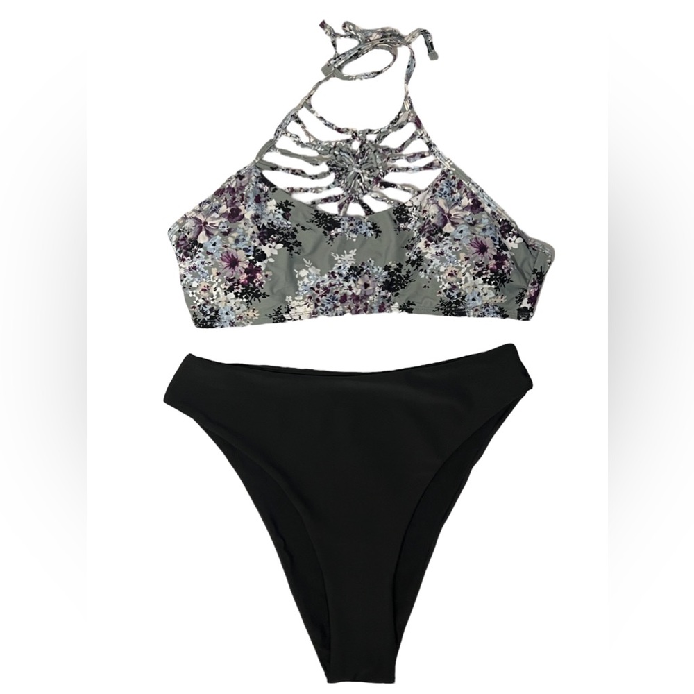 Rue21 top and SHEIN high waisted bikini